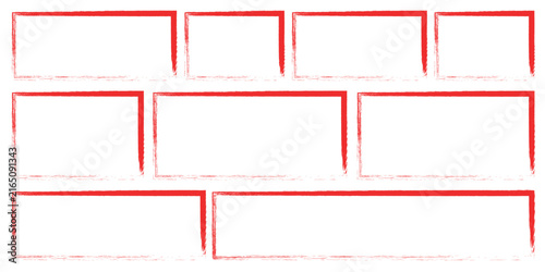 A grid of nine rectangular placeholders with a red border on a white background