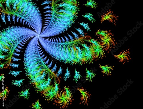 Abstract Vibrant Fractal Flame Artwork