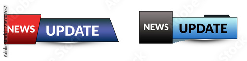Modern Breaking News Update Banner with Red and Blue Gradient Design