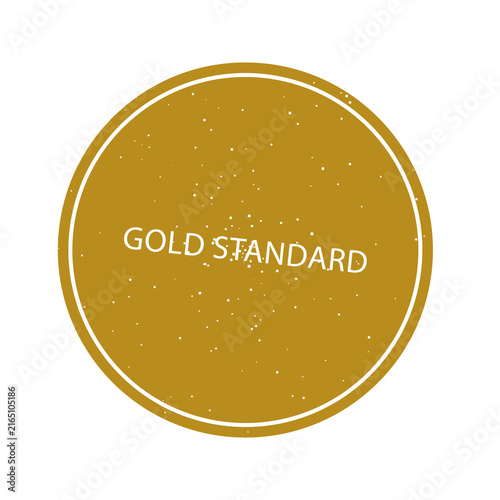 Gold standard circular badge design isolated on transparent background
