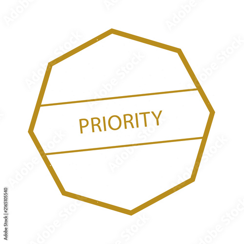 Vintage grunge priority rubber stamp isolated on transparent background