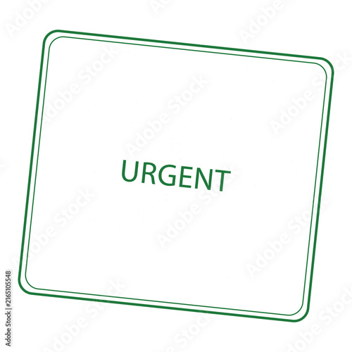 Green urgent rubber stamp impression isolated on transparent background