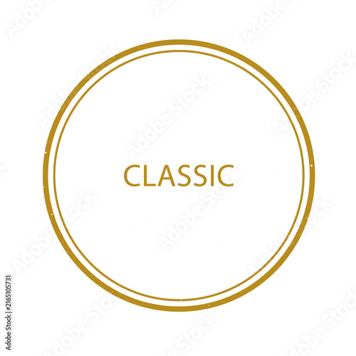 Black and gold classic circular badge isolated on transparent background