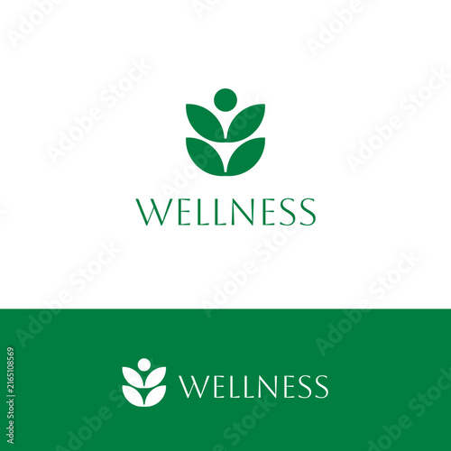 Simple Green Natural Organic Leaf Logo Design Template