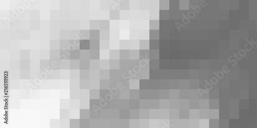 Pixelated abstract background with a gradient of light grey and white squares forming a soft transition