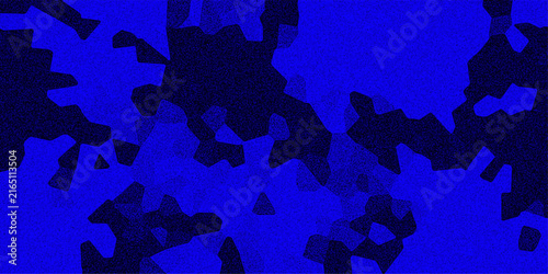 Abstract Mosaic of Dark Blue and Bright Blue Geometric Shapes with Speckled Texture vector illustration