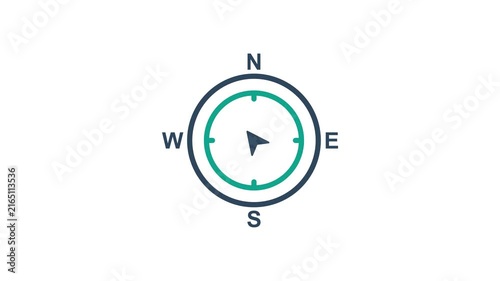 Compass icon animation. suitable for user interface, provide visual feedback and more. alpha channel. transparent background