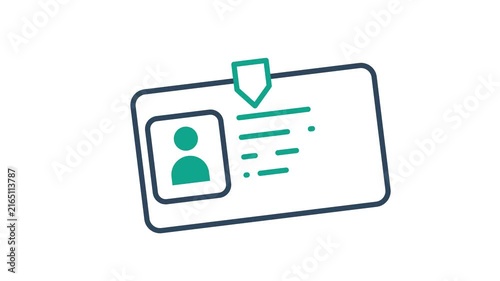 ID card icon animation. icon animation related to travel. suitable for user interface, provide visual feedback and more. alpha channel. transparent background