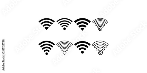 Canvastavla A collection of wifi signal icons in black, representing varying signal strengths and connectivity options