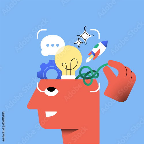 Creative Thinking and Problem Solving Concept abstract flat Illustration