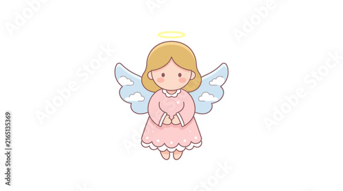 Cute Kawaii Angel Vector Illustration