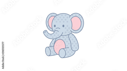 Cute Baby Elephant Vector Illustration