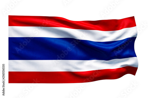 Konstfotografi Waving Thailand National Flag Isolated Transparent Background
