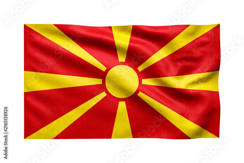Obraz na płótnie Waving North Macedonia National Flag Isolated Transparent Background