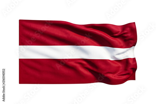 Fotografie Waving Latvia National Flag Isolated Transparent Background