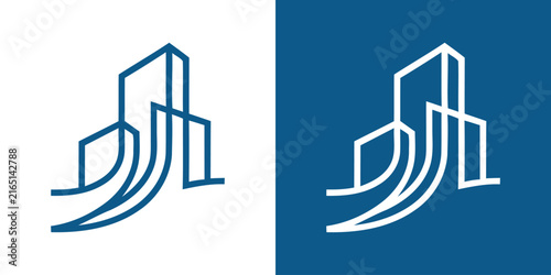 Abstract city buildings logo vector for real estate property company.