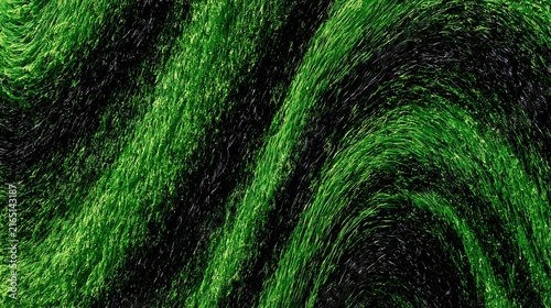 Vibrant green and black wavy textures during close-up studio lighting for organic concepts and natural backgrounds