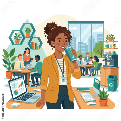 Diverse business team collaborating on a renewable energy strategy for a sustainable green future in a corporate office setting