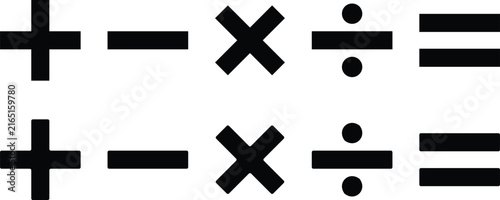 Foto Math operators calculation icon set