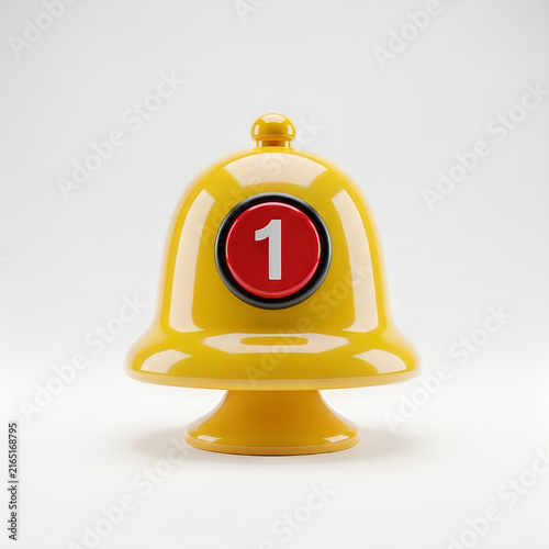 Yellow notification bell icon with a red alert number one sign