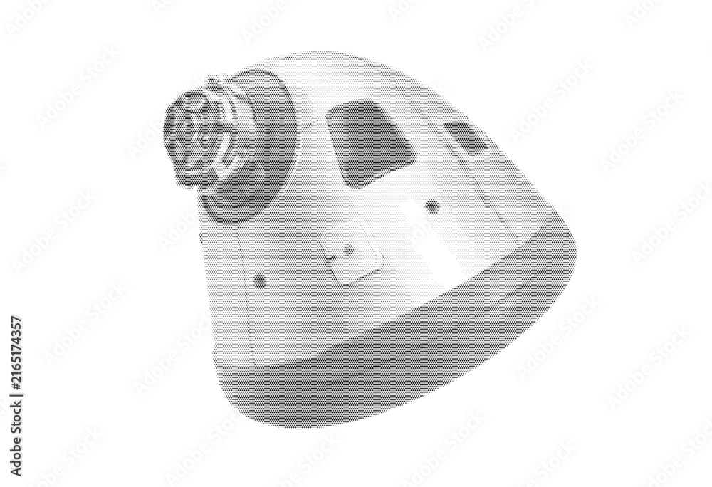 Fototapeta premium capsule spacecraft halftone reentry module astronaut mission lander cosmos aerospace scientific isolated technology illustration graphic orbit exploration vector