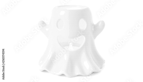 ghost specter halftone halloween phantom apparition haunted holiday creepy isolated figure illustration graphic october spirit gothic sheet vector