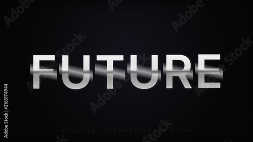 Dynamic typography visualizing the evolving concept of the future with digital distortion effects
