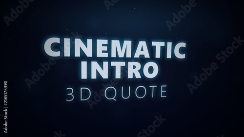 Cinematic 3D Text Intro and Minimalist Quote Animation Template on Dark Blue Background