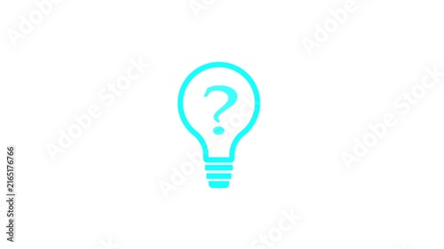 Animated Continuous Line Drawing of Light Bulb, Speech Bubble and Question Mark for Creative Ideas and Quick Tips