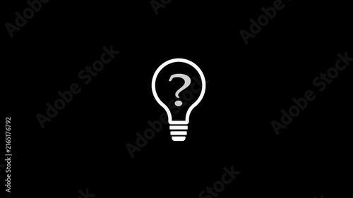 Animated Continuous Line Drawing of Light Bulb, Speech Bubble and Question Mark for Creative Ideas and Quick Tips