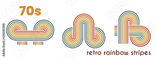 Foto Retro 70s stripe element set