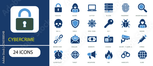 Cybercrime and Hacker Vector Icon Set.ai