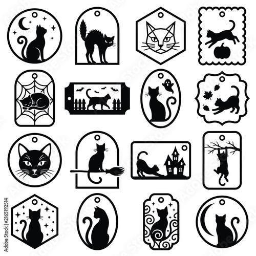 Black and White Icon Set with Simple Monochrome Symbols and Minimal Vector Design