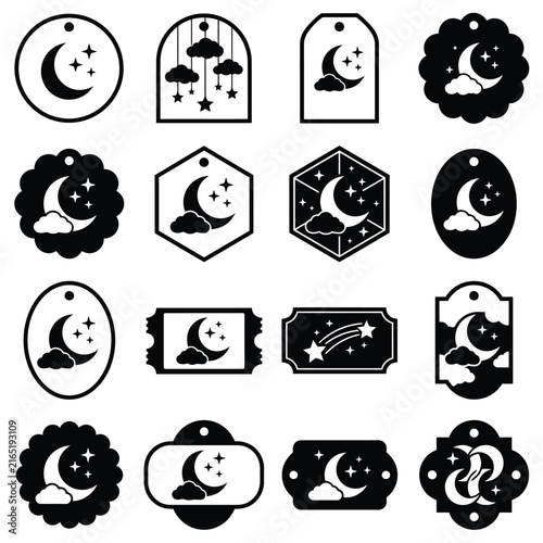 set of black and white icons
