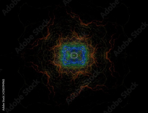 Abstract Vibrant Fractal Flame Artwork