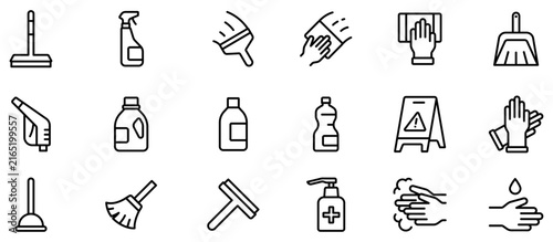 Cleaning supplies and hygiene set