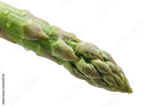 Photorealistic 3d cgi render of fresh green healthy asparagus spear isolated on background for professional graphic design
