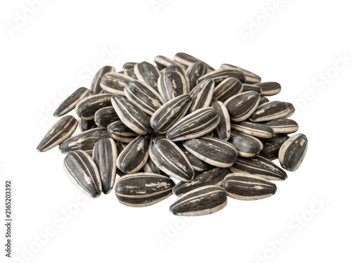 Photorealistic 3d cgi render of healthy organic sunflower seeds pile isolated on background for professional graphic design