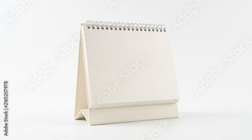 Blank Minimalist Desk Calendar Isolated on White Background