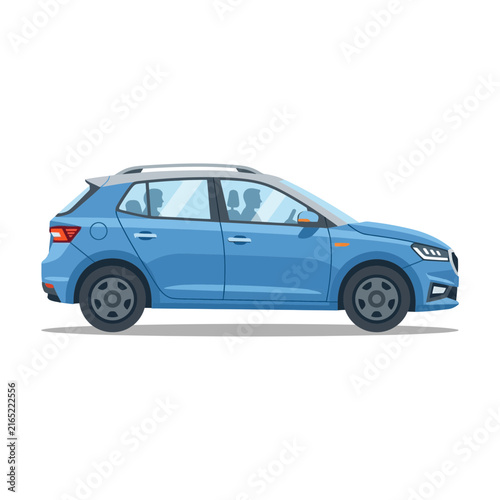 Modern blue SUV car, side view, urban transport, family vehicle, clean design