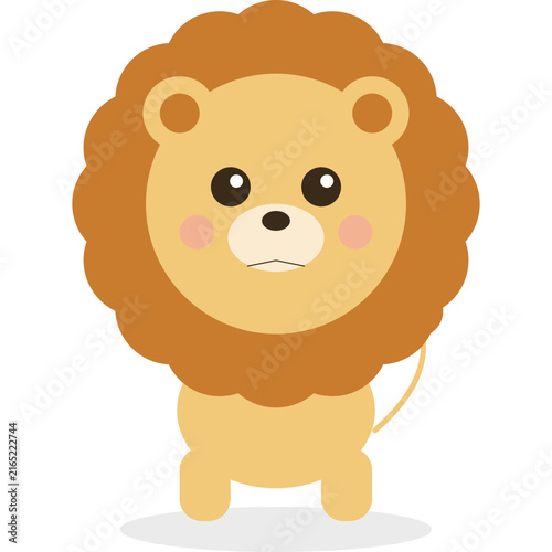 Cute Little Lion Cartoon Vector Illustration Isolated on White Background for Kids Design Mascot and Icon