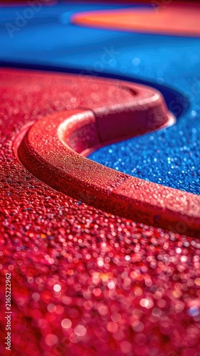 Abstract Red and Blue Glittering Forms