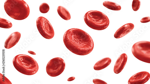 Foto 3D medical render of red blood cells