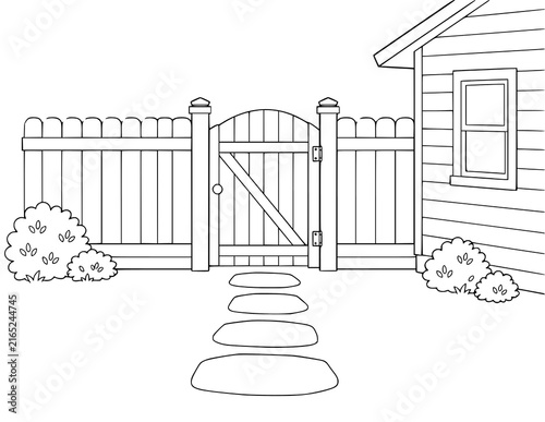 Outdoor Home Background Coloring Pages | House Surroundings, Front Yard, Backyard, Garden, Patio, Driveway, Porch, Fence, Lawn & Outdoor Living Scenes for Kids, Classroom Crafts & Creative Activities