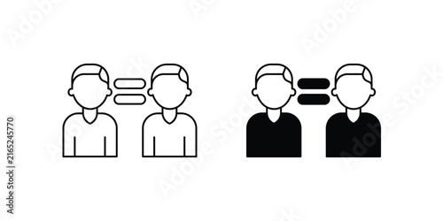 Equality set icon with white background vector stock illustration
