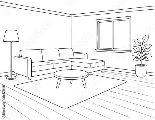Home Interior Background Coloring Pages | Printable Indoor House Scenes Featuring Living Rooms, Bedrooms, Kitchens, Dining Areas, Bathrooms, Home Offices & Cozy Interior Spaces for Kids