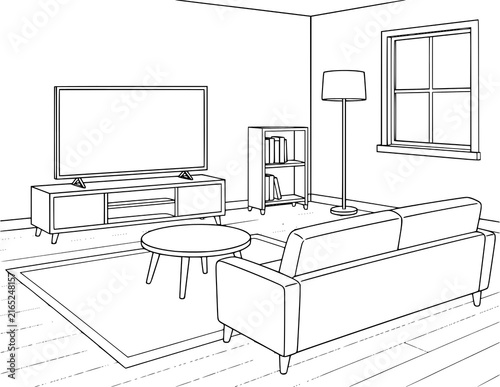 Home Interior Background Coloring Pages | Printable Indoor House Scenes Featuring Living Rooms, Bedrooms, Kitchens, Dining Areas, Bathrooms, Home Offices & Cozy Interior Spaces for Kids