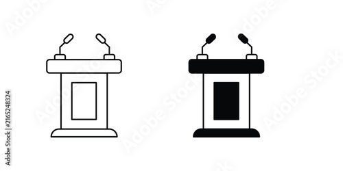 Conference set icon with white background vector stock illustration
