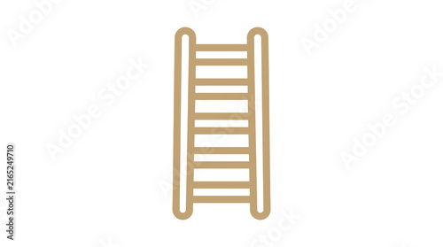 Tall extension ladder outline icon.