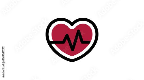 Thick red heart icon with pulse monitor line.